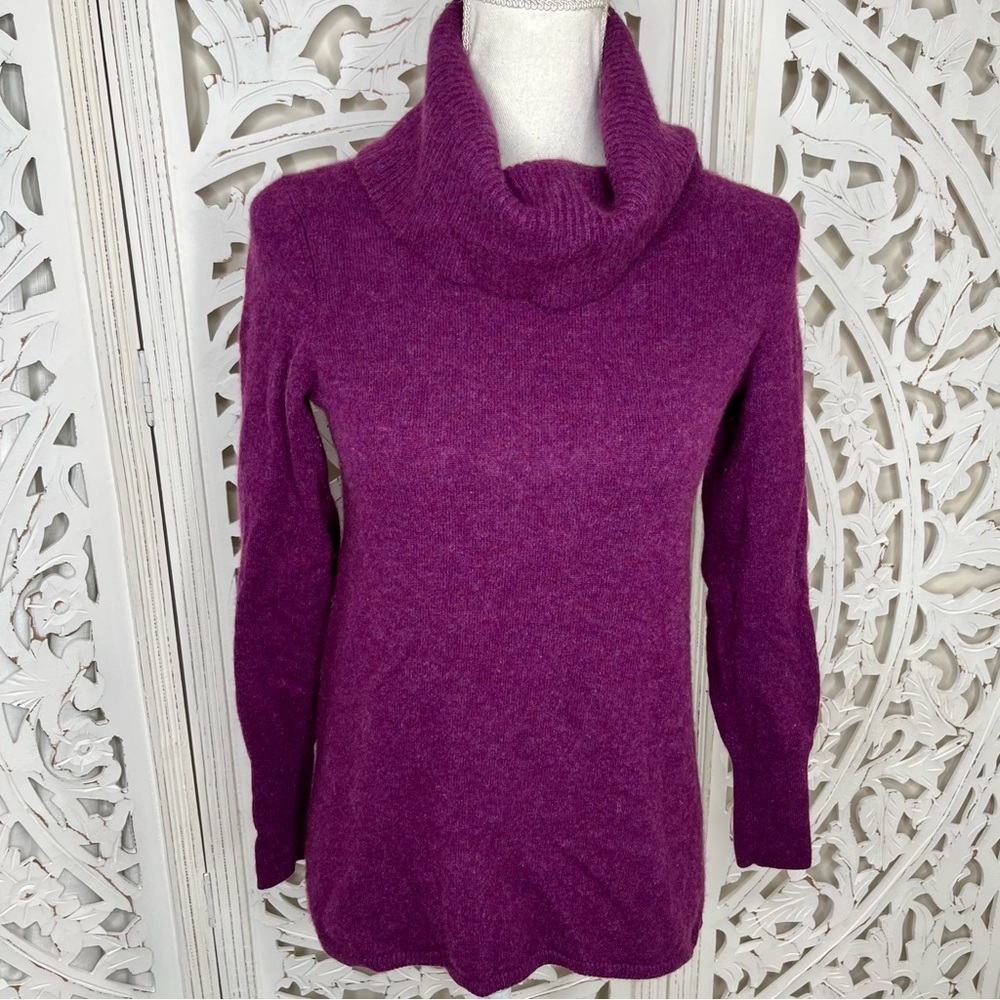 Talbots Plum Cashmere Cowlneck Sweater